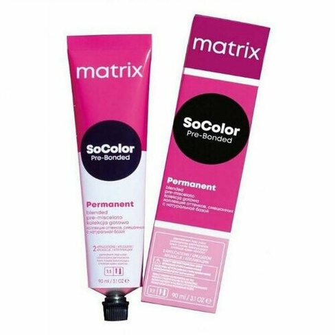 Matrix SoColor перманентная крем-краска для волос Pre-Bonded, 7W теплый блондин, 90 мл