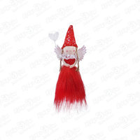 Украшение новогоднее Фея в платье из меха красное 13см в ассортименте
