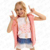 Жилет Lanson Kids демисезонный с капюшоном и фиксирующей резинкой розовый