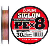 Шнур SIGLON PE×8 150M (Multikolor 5C) Sunline SIGLON PE×8 150M(Multicolor 5C) #1.7/30LB