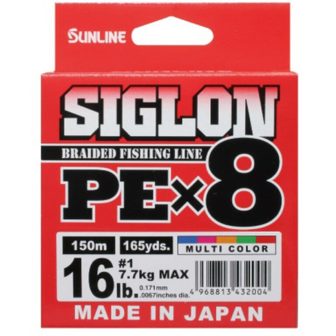 Шнур SIGLON PE×8 150M (Multikolor 5C) Sunline SIGLON PE×8 150M(Multicolor 5C) #1/16LB