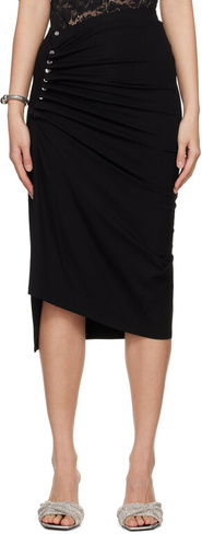 Черная асимметричная юбка-миди Rabanne