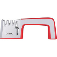 Точилка для ножей DEKO KS01 универсальная, 4 режима заточки, красно-серая [041-0025]