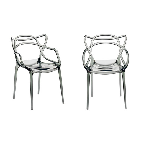 Комплект из 2-х стульев Masters прозрачный серый Bradexhome