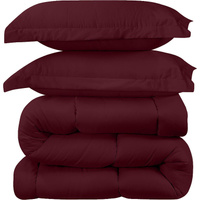 Комплект двуспального постельного белья из 3 предметов Utopia King, бордовый