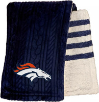 Одеяло Pegasus Sports Denver Broncos с тиснением в полоску из шерпы Nfl