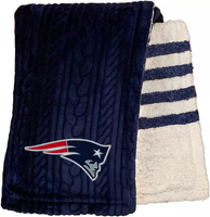 Одеяло Pegasus Sports New England Patriots с тиснением в полоску из шерпы Nfl