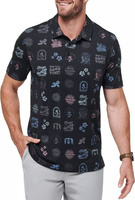 Мужская футболка-поло для гольфа TravisMathew Tourist Season, черный