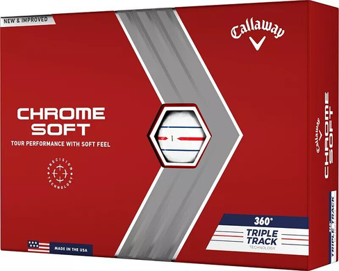Мячи для гольфа Callaway 2022 Chrome Soft Triple Track 360, белый