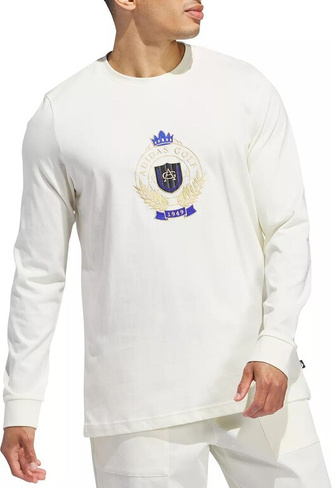 Мужская футболка для гольфа с длинными рукавами и логотипом Adidas Go-To Crest
