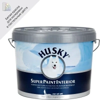 Краска для стен Husky Super Paint Int моющаяся матовая цвет белый 10 л HUSKY None