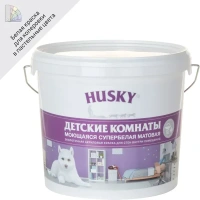 Краска для детских комнат Husky моющаяся матовая цвет белый 5 л HUSKY None
