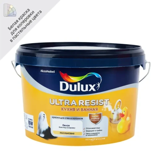 Моющаяся краска для стен dulux ultra resist кухня и ванная