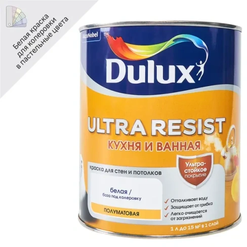 Ultra resist dulux кухня и ванная полуматовая краска