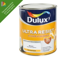 Краска для стен кухни и ванны Dulux Ultra Resist моющаяся полуматовая полупрозрачная база BC 0.9 л DULUX None