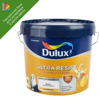Краска для стен кухни и ванны Dulux Ultra Resist моющаяся полуматовая полупрозрачная база BC 4.5 л DULUX None