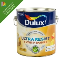 Краска для стен кухни и ванны Dulux Ultra Resist моющаяся полуматовая полупрозрачная база BC 2.25 л DULUX None