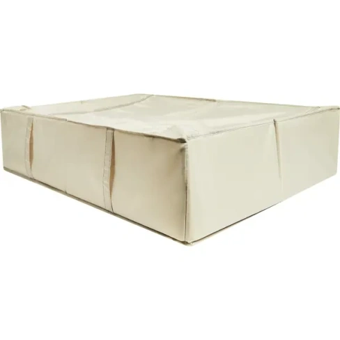 Короб для хранения с крышкой полиэстер 52x72x18 бежевый Без бренда Короб для хранения тканевый
