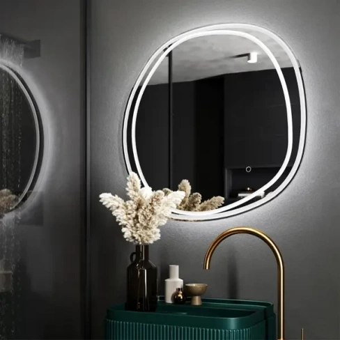 Зеркало для ванной Omega Glass Порто SD40 с подсветкой 73x73 см ассиметричное OMEGA GLASS SD40 Порто