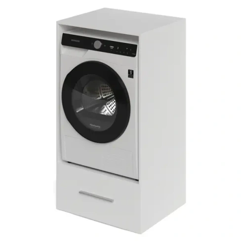 Шкаф для стиральной машины HSM60 66.4x126.5 см цвет белый матовый Без бренда