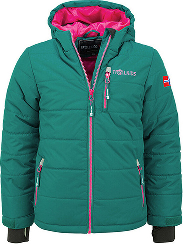Лыжная куртка Trollkids Hemsedal, цвет Grün/Pink