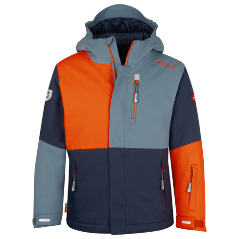 Лыжная куртка Trollkids Schneejacke Hallingdal, цвет Stahlblau/Feurige Orange