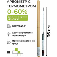 Ареометр с термометром АСП-Т (0-60%) BrewHome