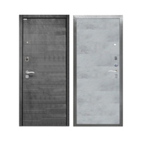 Входная дверь Берлога "Тринити - Комбо антик серебро/Корто-бетон темный"