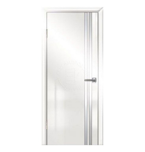 Межкомнатная дверь ALUM 2 (молдинг в цвете металлик) (Белый глянец)