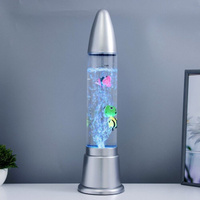 Светильник 'Аквариум' LED RGB, лава, серебро 12x12x50 см