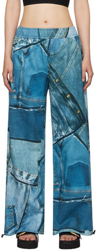 Синие брюки для отдыха Trompe L'œil Versace Jeans Couture