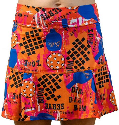 Женская юбка со складками в стиле граффити Pickleball Bella, оранжевый/синий