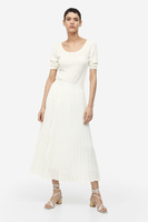 Плиссированная шифоновая юбка H&M, белый
