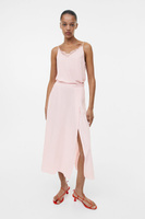 Атласная юбка H&M, розовый