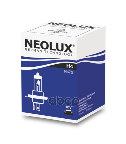 Лампа 12V H4 60/55W P43t Neolux Standart 1 Шт. Картон N472 Neolux арт. N472