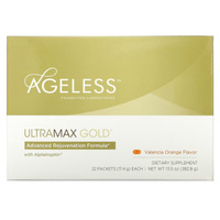 Ageless Foundation Laboratories UltraMax Gold улучшенная формула омоложения с альфатрофином со вкусом апельсина, 22 паке
