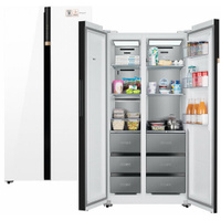 Холодильник Weissgauff WSBS 590 WG NoFrost Inverter Premium, белое закаленное стекло Side by Side двухдверный, 3 года га
